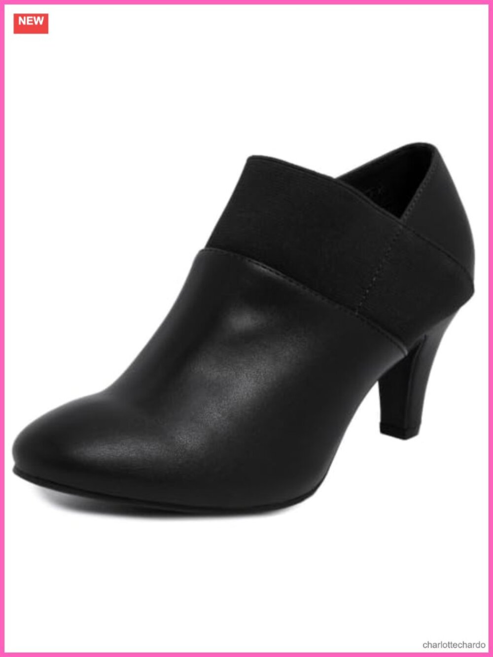 London Fog Bobbie Heel Ankle Booties Faux Leather Zip Mid Heel Boots